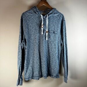 Ruff Hewn Womens XL Blue Pullover Hoodie Long Sleeve Henley Casual Top